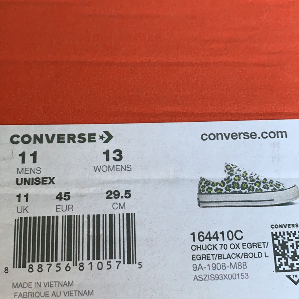 CONVERSE CHUCK 70 OX EGRET/BLACK/BOLD L MENS - Picture 16 of 16